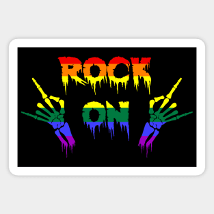 Rock On LGBT Rainbow Pride Flag Magnet